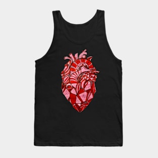 3d heart Tank Top